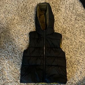 Mayoral Reversible Black and Green Hooded Puffer Vest